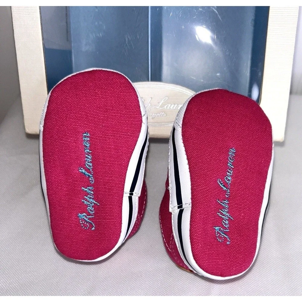 Ralph Lauren Shoes Vaughn Canvas Baby Pink Raspberry Tennis Shoes Size 0